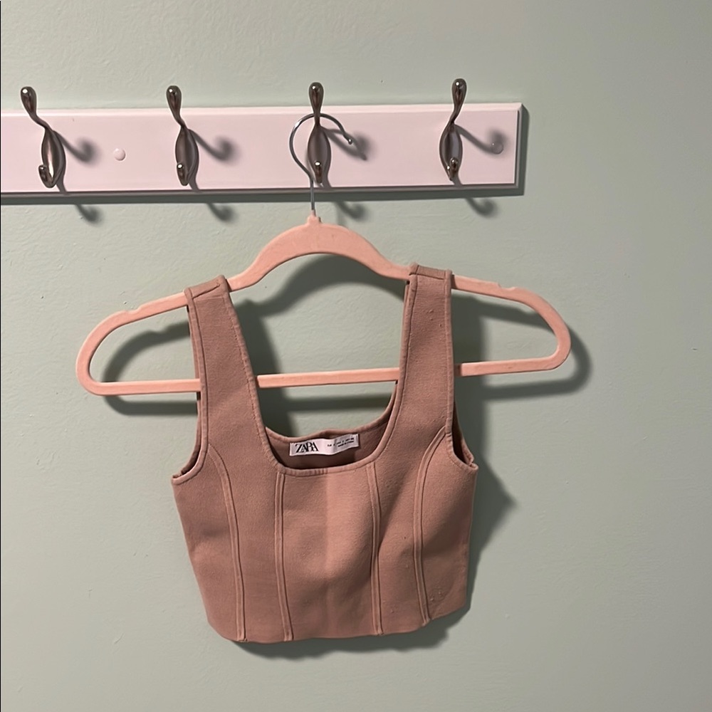 Zara Beige Crop Top